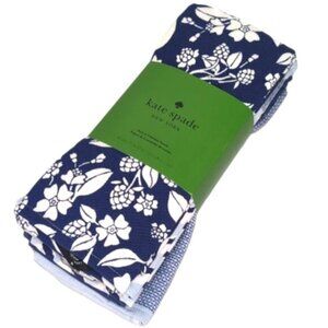 NEW Kate Spade Kitchen Towel Set 5 Pairs Printed Dish Towels Floral Plaid Blue